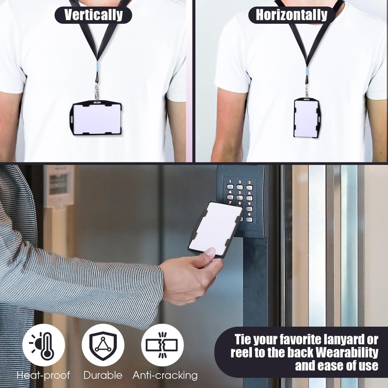 Honoson 2 Sided Badge Holder Hard Plastic Badge Holder ID