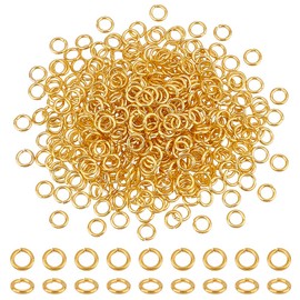 PandaHall Elite 550 Stk Messing Ringe springen, Naehe aber unsoldered Golden 6x1mm