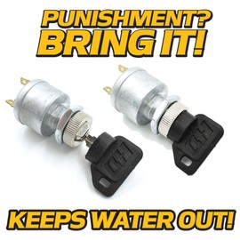 HD Switch Replacement Golf Cart Key Switch, 4 Terminal EZGO w/Factory Light Ignition Replacement - with 2 Upgraded Keys & Free Carabiner - HD Switch