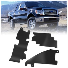KUAFU Grille Air Deflector Set Compatible with 2009-2014 Ford F-150 Replacement for FO1218114 FO1218119 Radiator Support Accessory Set Black 3Pcs