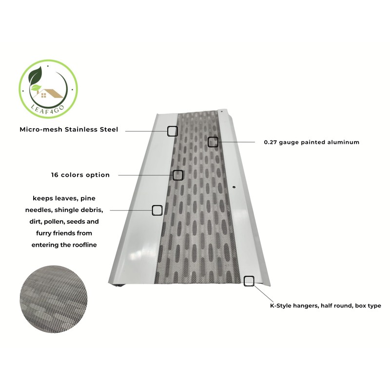 LEAF4GO Elite Micromesh 5" Gutter Covers System for Leaf Protection