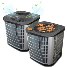 JIFTOK 2Pcs Central Air Conditioner Covers for Outside Units 26'' x 26'', Breathable AC Mesh Cover Protector Outside Unit, Durable AC Cover for Vent & Heater Unit, Top Universal Defener for All Season