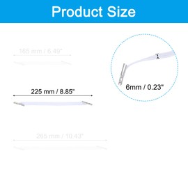 PATIKIL 9 Inch Elastic Barbed Cord, 100 Pcs 6mm Loop Stretch Flat String with Metal Barb Fasteners for Hats Masks Menus Crafting Book, White (22.5cm)