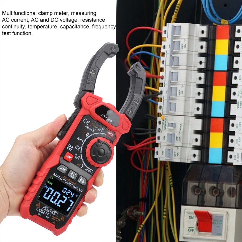 HT208D 6000 Count AC/DC Digital Clamp Meter Multifunctional Multimeter for
