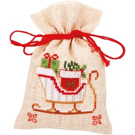 Vervaco Counted Pattern Pack Embroidery Set Bags Christmas 3 DIY Counted Cross Stitch Embroidery Kits Crafts Adults Creative Set 8 x 12 cm Embroidery Set for Beginners Fabric Bag for Embroidery
