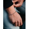 Waitsoul Silver Bracelet for Men 2mm Diamond-Cut Rope Chain Bracelet