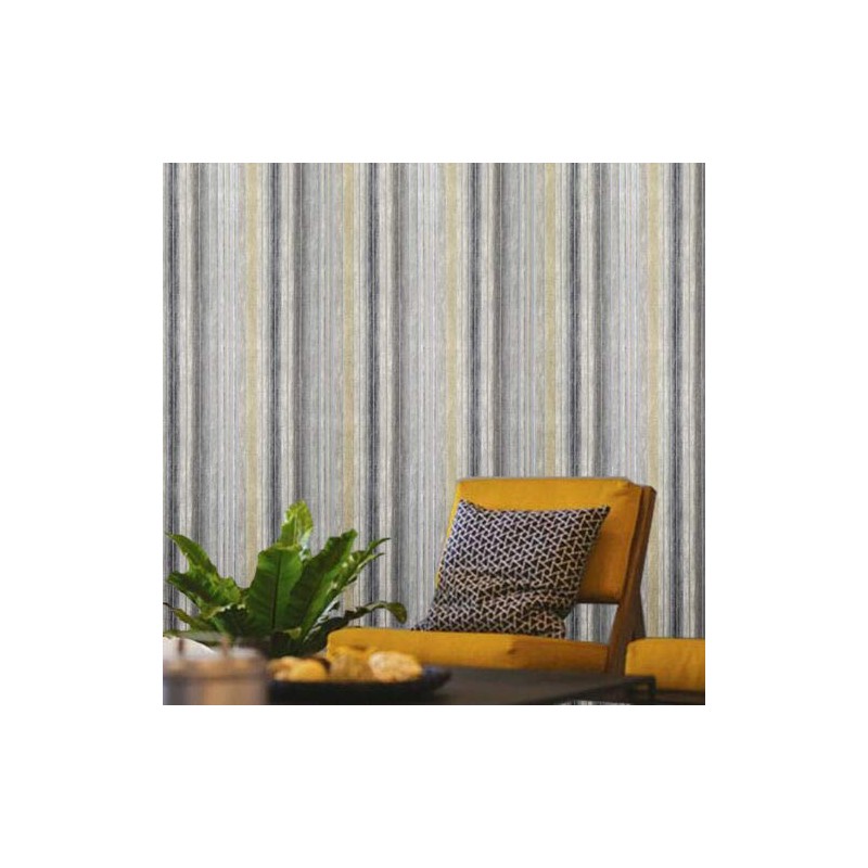Vinyl Striped Gray Gold Silver Metallic Lines Faux Fabric Texture