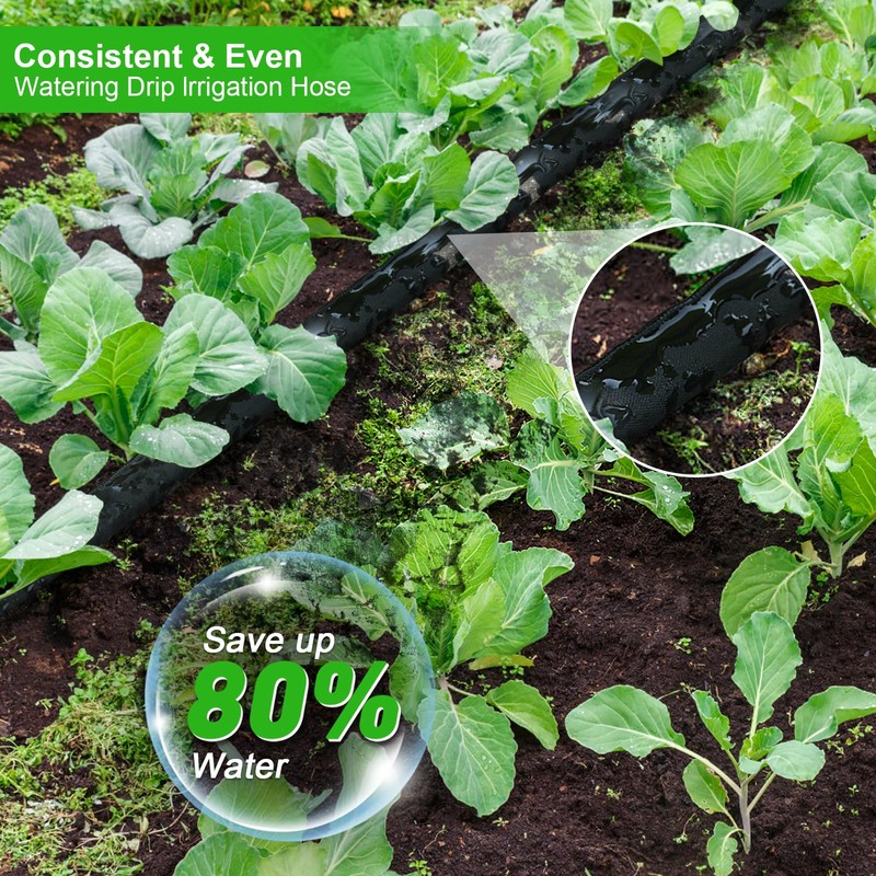 HZYOUMU Flat Soaker Hose 20FT for Efficient Watering Tree -