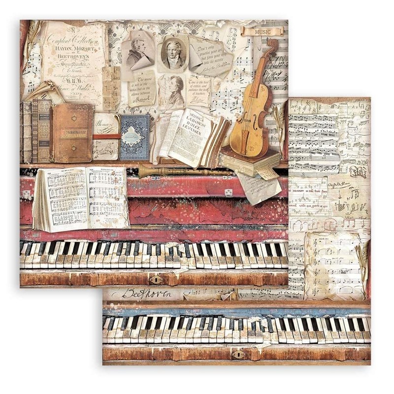 Stamperia 8" x 8" Paper Pad Vintage Library