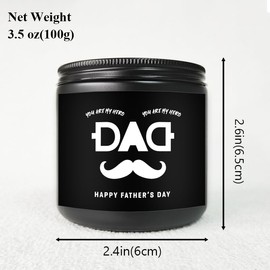 Sweet Scented Candle Gift Idea for Best Loved Dad Papa Godfather Father in Law Stepfather from Daughter Son Christmas Father's Day Thanksgiving Ornament Cool Novelty Small Funny Bulk Essential Present