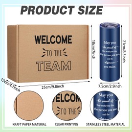 Teenyyou 7 Pcs New Employee Welcome to the Team Gift Set Welcome to the Team Gift Box Include 1 20oz Tumbler 1 Notebook 3 Pens and 1 Sticky Note Gifts for New Employee Worker(Blue)