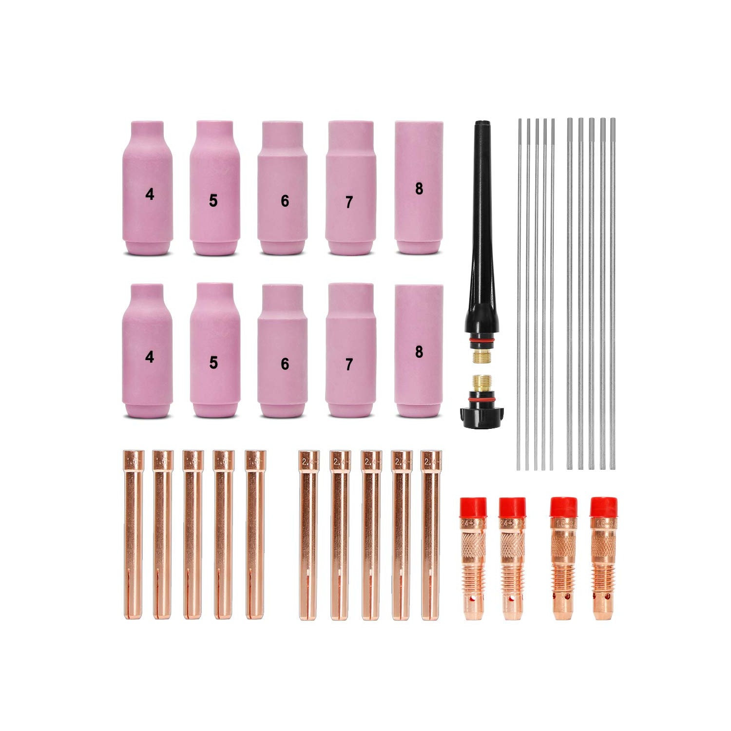 Wisamic TIG Welding Accessories Wear Parts Set 36 Pieces, Clamping ...