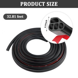 Car Door Rubber Seal Strip,Double Layer L Shape Automotive Weather Stripping,Universal Soundproofing Car Door Seal Strip Car Accessories for Car Door,Hood,Trunk(32.8Ft)