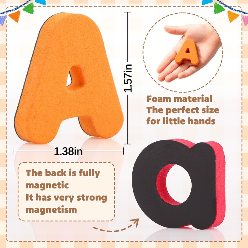GINMIC Magnetic Letters and Numbers with Magnet Board, Alphabet ABC