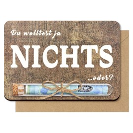 Money Gifts Nothing Greeting Card Wood