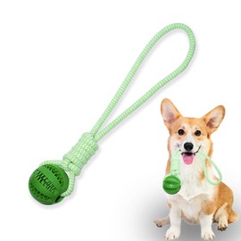 XIANG YXWO Dog Rope Toy, Dog Toy with Rubber Ball for Small and Medium Dogs, Training & Promoting Relationship Durable Outdoor Puppy Chew Toys for Teeth Cleaning, Fetch & Training(Green)