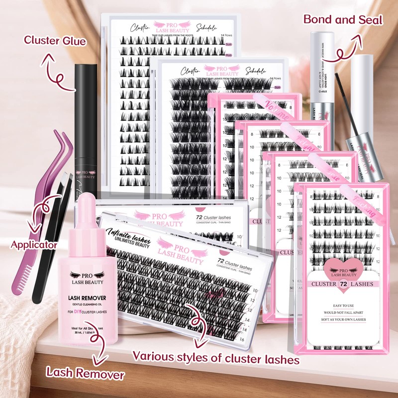 Cluster Eyelashes, Pack of 72 Individual Eyelashes, Eyelash Clusters, DIY