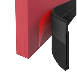 Upgraded Door Draft Stopper for Large Gap,Widened Door Sweep Seal Gap Up to 1-2/5" for Interior, Exterior and Garage Doors- Keeping Draft ,Dust, Noise, Unwanted Light and Pests Out, 3"W x 37"L,Black
