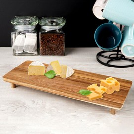 Wooden Chopping Board Serving Board with Feet 36 x 14.5 x 4 cm