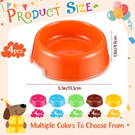 Baderke 24pcs Puppy Dogs Birthday Party Supplies Pet Plastic Bowls Bulk Reusable Dog Bowls Puppy Food Bowl Feeding Water Pet Bowl for Dog Cat Paw Party Favor, Blue, Yellow, Pink, Coffee, Orange, Green
