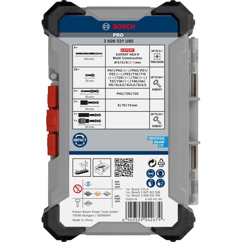 Bosch 40x PRO Impact Mixed Set, 40-Piece (for Concrete, Soft
