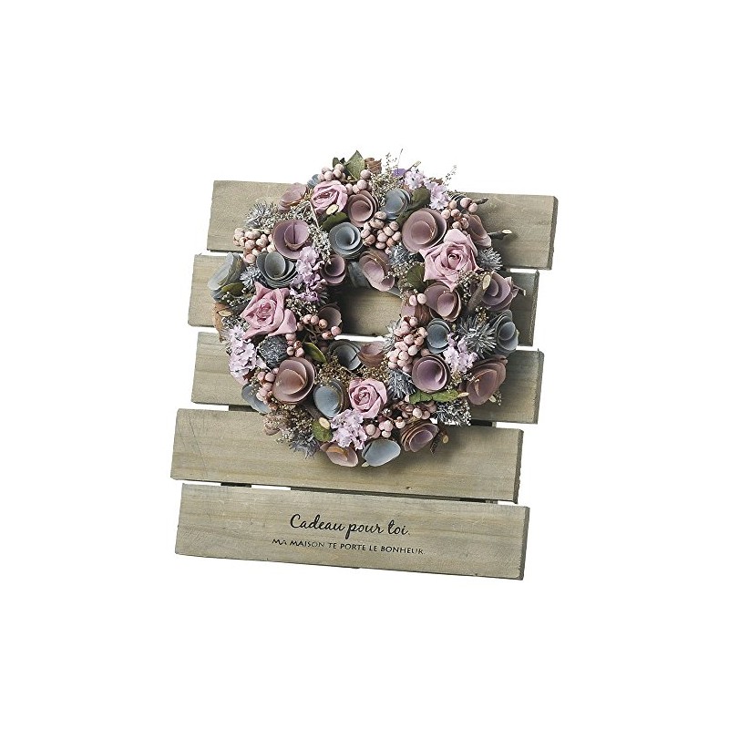 Wooden Wreath Stand with Hooks , browns