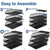 Natwind 3-Tier Desk Organizer,Desk Accessories, Stackable Paper Tray, Metal Mesh