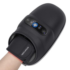 Medcursor Cordless Hand Massager, Hand Massager with Heat, Hand Warmer with Acupressure Beads, 6 Massage Modes, 2 Heat Levels, 3 Timers - Color: Black with Gray