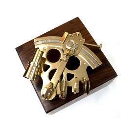 IOTC Solid Brass Ship History 6.5" Sextant Astrolabe Style with Hardwood Box - Nautical Collection