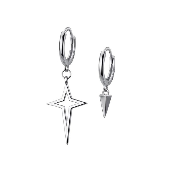 Sliver Simple Cross Star Drop Dangle Earrings for Women Charms