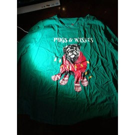 Unbranded Pugs & Kisses T-shirt Christmas Attire 3X -Brand New-SHIPS N 24 HOURS