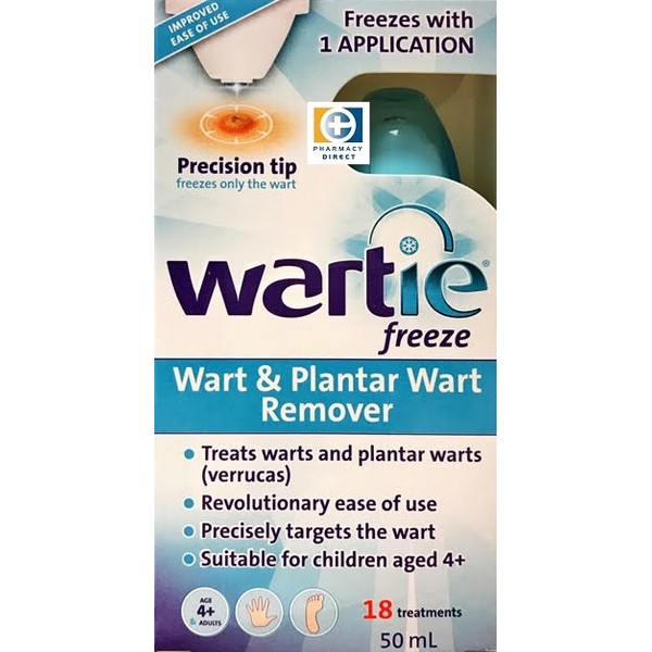 Wartie Freeze Wart & Plantar Wart Remover Cryotherapy Aerosol Spray 50mL