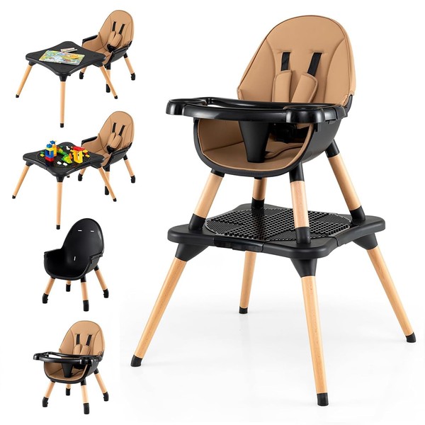 KOTEK Baby High Chair, 6 in 1 Convertible Highchairs for