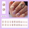 Press on Nails Short Square Fake Nails Flower Press Ons