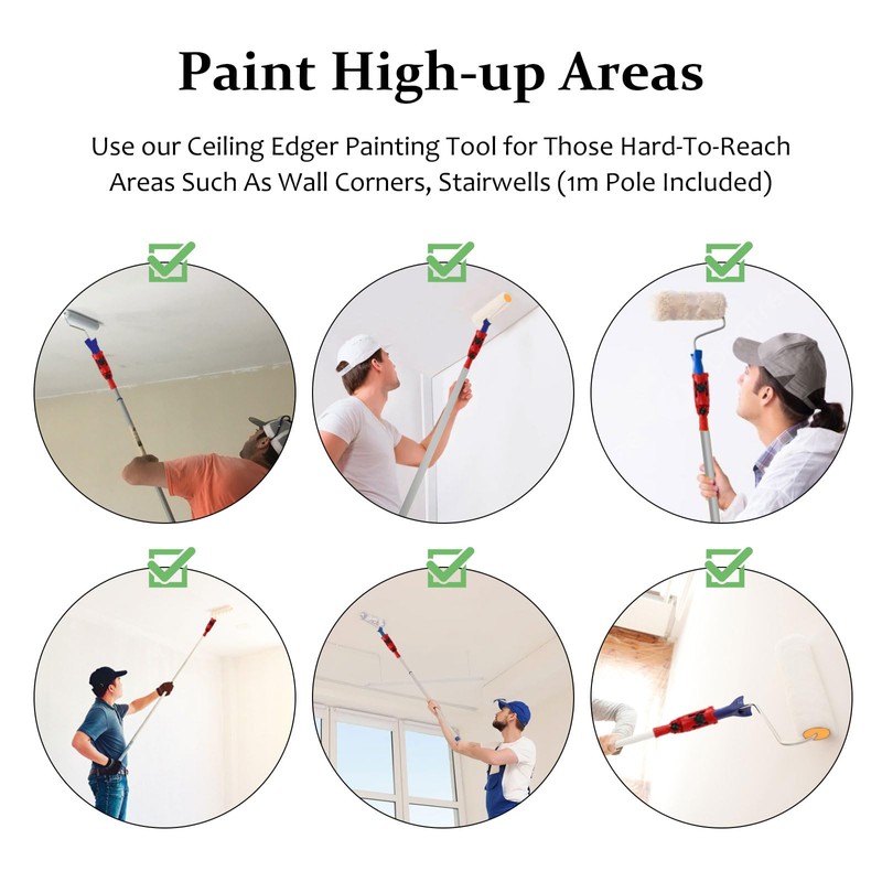 Les-Theresa Extendable Paint Brush Set, Paint Brush Extender Extension Pole