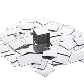 100 Pcs Mini Size Square Mirror 1 inch Square Mirror Tiles Adhesive Small Square Mirror Acrylic Mini Mirror Tiles Craft Mirror Tiles Mini Decorative Mirror Mosaic Tiles for Crafts Making Home Decor