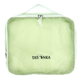 Tatonka SQZY Compression Pouch L (7L / 10L) - Ultralight and Space-Saving Packing Bag with Zip - Transparent, Compactable and PFC-Free - 29 x 25 x 10 cm (Green)