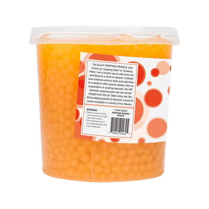 Tea Zone [7 Pounds] Peach Popping Pearls for Boba Tea