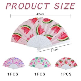 VEHYEGOI 3 Pieces Printed Folding Fans, Hand Fans For Children, Small Hand Fans, Colorful Fans, Colorful Hand Fans, Stable Hand Fans