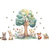 SMAOSTORE Wall Sticker Forest Animals Bunny Raccoon Rabbit Large Tree