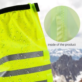 HJSSAA Waterproof Overshoes, Rain Cover Shoes, Unisex Bicycle Overshoes, Rain, Rain Cover Gaiters for Cyclists with Reflectors, Bicycle Overshoes Rain (Yellow L)