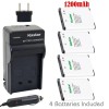 Kastar EN-EL19 Battery& Normal Charger for Nikon Coolpix S3700 A100,Sony