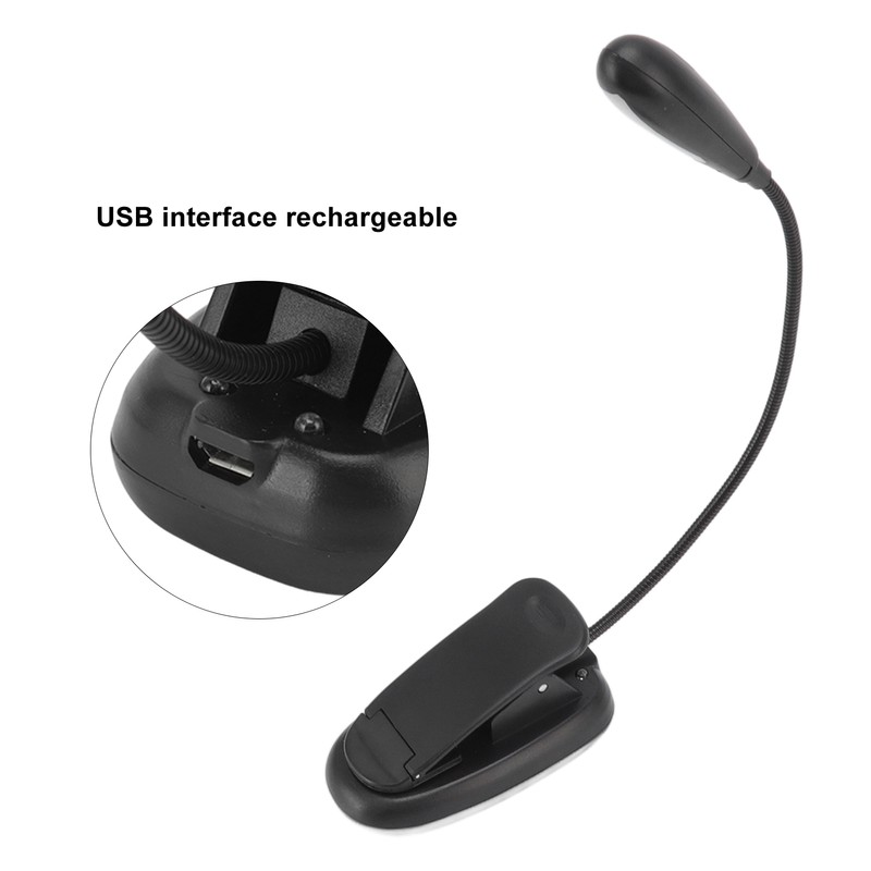 Clip On Light Black 9 Level 7 Lamps Foldable Flexible