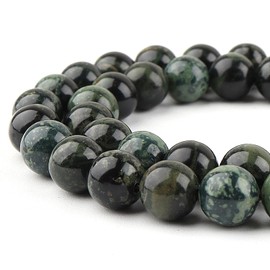 DIQIO Natural Stone Beads Gemstone Beads for Jewelry Making - 8mm Kambaba Jasper Beads for Bracelets, Semi Precious Round Beads(44-47pcs, 8mm, Kambaba Jasper)