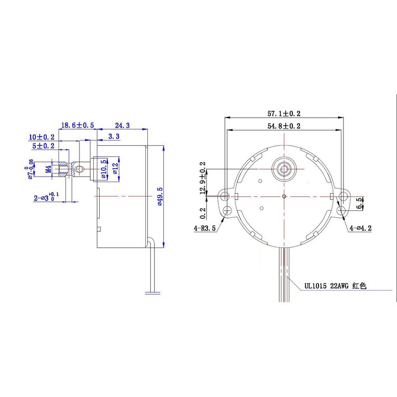 CHANCS TYD-50 Small Electric Motor 110-130V 33-39RPM CW/CCW AC Synchronous