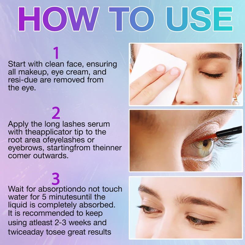Eyelash Serum Lash Growth Enhancer: Advanced Natural Formula for Long