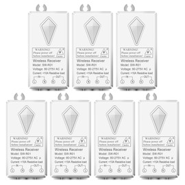 7Pack Extra Wireless Receiver for NineLeaf Wireless Light Switch Kit, Can Pair with Different Style Wireless Light Switch, Can 't Used Separetely, Updated 80-275V, 433MHz, Easy to Pair (Receiver Only)