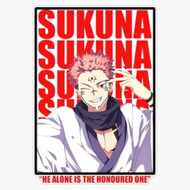 Jujutsu Kaisen Ryomen Sukuna Desgin - Anime Bumper Sticker Window Water Bottle Decal 5"