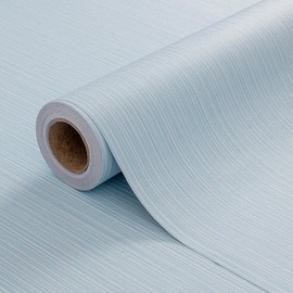 Cozydeco 24"x394" Light Blue Grasscloth Wallpaper Peel and Stick Faux Linen Textured Upgraded Thick Self-Adhesive Waterproof Neutral Contact Paper Seamless Vinyl Embossed Wallpaper