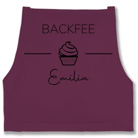 Geschenk mit Namen personalisiert by Shirtracer - Apron - Baking Apron Women - Backfee with Name, 4 Aubergine